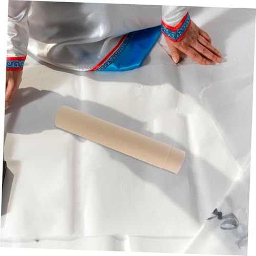SOLUSTRE Japanese Scroll Holder Kraft Paper Cylinder Mailing Tube for Paintings and Calligraphy - color: Khaki