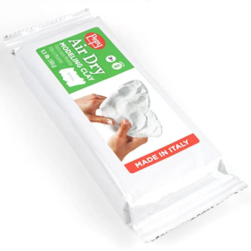 Pepy Premium European Air Dry Modeling Clay White 1.1 lb Bar, Easy to Use Air-Hardening Clay for Classroom and Montessori Sculpting and Crafts Projects - color: White, size: 1.1 Lbs