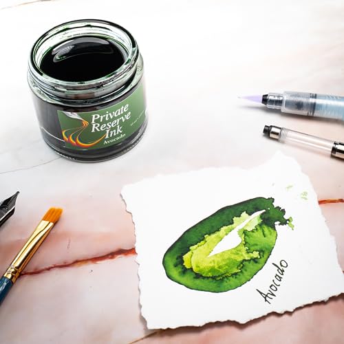 Private Reserve Premium Fountain Pen Ink, 60ml Bottle, Avocado | Premium fountain pen ink with smooth flow, rich color, and reliable everyday writing performance. - color: Avocado
