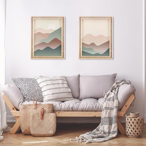 Wenqik 4 Pack Beaded Wood Canvas Panels Unfinished Wooden Blank Framed Signs Boho Style Panel Boards Square Plaques for DIY Crafts Painting Pouring Drawing Art Projects(14 x 11 Inch) - size: 14 x 11 Inch