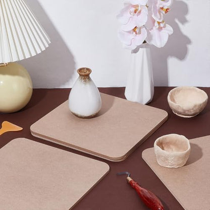 UNICRAFTALE 4Pcs Square Pottery Wheel Bat Ceramic Drying Slab 25cm Ceramic Clay Throwing Bats Pottery Bats for Pottery Wheel Portable Clay Wedging Board with Built for Clay Crafts Arts - size: 25cm long