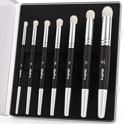 Nicpro Dry Brush Miniature Painting, 7 Sizes Professional Acrylic Drybrush Set with Storage Case, Hobby Detail Paint Brushes for Tabletop & Wargames Miniatures Models Figures Painting