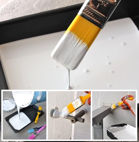 Great Andrew 12 PCS Small Paint Brushes1 Inch, Paint Brush for Painting Acrylic Oil Crafts DIY, Paint Brushes for Walls,Touch Up,Trim Painting Supplies - size: 12 pcs, 1-in, Flat