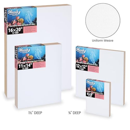 Creative Mark Mimik Recycled PET Cradled Canvas Panel 1-1/2" Depth- 8x8" Single Canvas- Medium-Textured Painting Board for Eco-Conscious Artists, 14.11 oz Triple-Acrylic-Primed Weight - size: 8X8"
