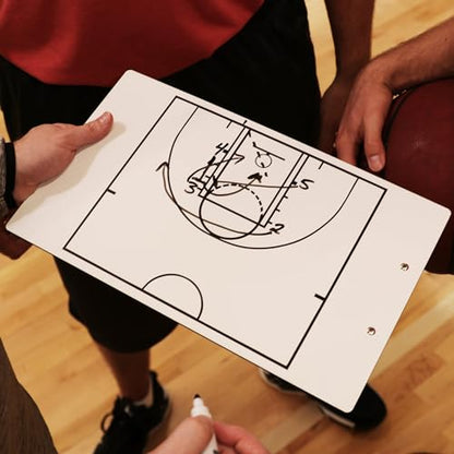 Murray Sporting Goods Dry Erase Coaches Clipboard | Double-Sided Dry Erase White Board - style: Basketball