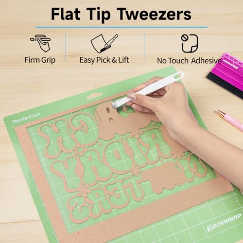 TECKWRAP Brayer Roller for Crafting, 4 PCS Rubber Roller Tool Set with Felt Squeegee, Flat Tweezers & Pin Pen for Iron-On, Inkjet Vinyl Stickers, Relief Printing, Printmaking, Stamping & Scrapbooking - color: Blue 4 set
