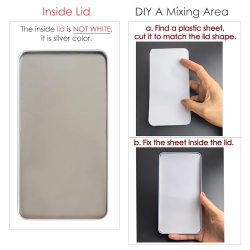 FCLUB Watercolor Tin Palette with 20Pcs Empty Full Pans, Magnetic Squares | Lightweight Paint Tray Palettes, With 3ml Pans and 3M Magnetic Squares, DIY Art Palettes, Paint Holder, Painting Palette - color: Black, size: Pack of 20 Full Pans