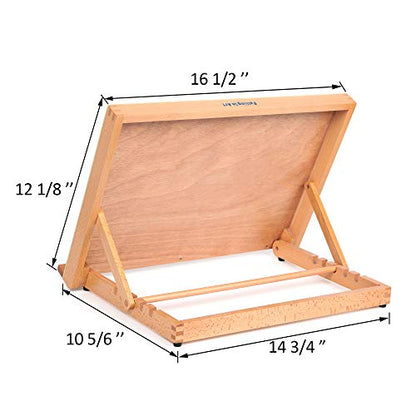 Falling in Art 5-Position Wood Drafting Table Easel Drawing and Sketching Board, 16 1/2 Inches by 12 1/8 Inches - style: 16 1/2 L * 12 1/8 W
