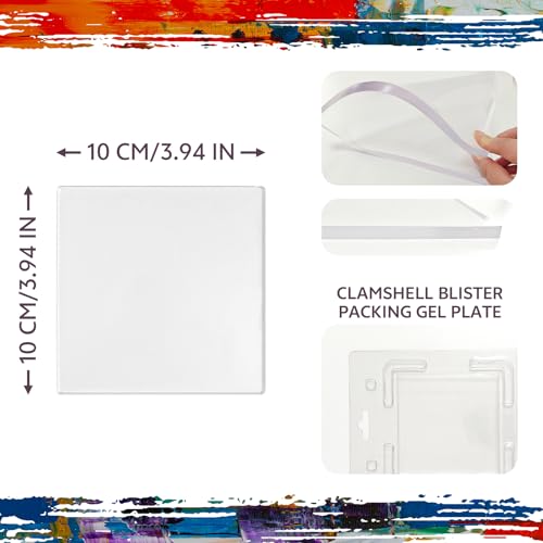 LIVHOLIC Small Gel Plate 10x10 cm Sqaure Gel Printing Plate Small Size for Printmaking Card Making Mix Media - size: 10CM