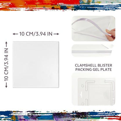 LIVHOLIC Small Gel Plate 10x10 cm Sqaure Gel Printing Plate Small Size for Printmaking Card Making Mix Media - size: 10CM