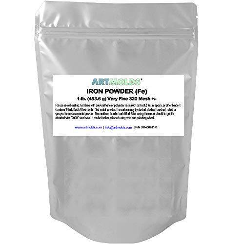 Fine Iron Powder for Cold Casting and Molding - Polyurethane Resin for Making Sculptures and Statues | Home and Office Decors - 1 Lb/325-mesh