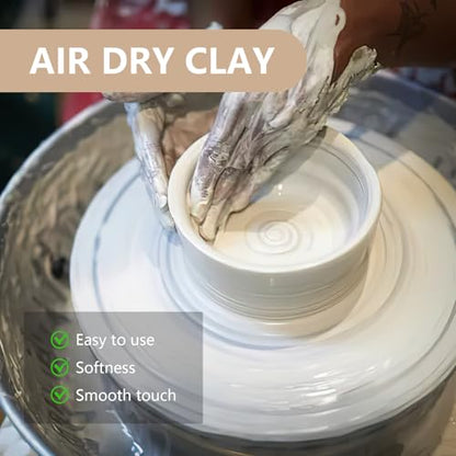 10LBs Natural Air Dry Clay Bulk, VIBRATITE All-Purpose Modeling Sculpting Pottery Clay for Beginners and Professional (White) - color: White