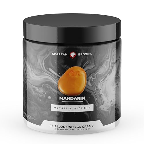 Spartan Epoxies Metallic Pigment Powder for Epoxy - 30 Unique Colors, 4oz for 1 Gallon and 12oz for 3 Gallons of Clear Epoxy, Made in the USA (Mandarin, 4oz (45 Grams)) - color: Mandarin, size: 4 oz (45 grams)