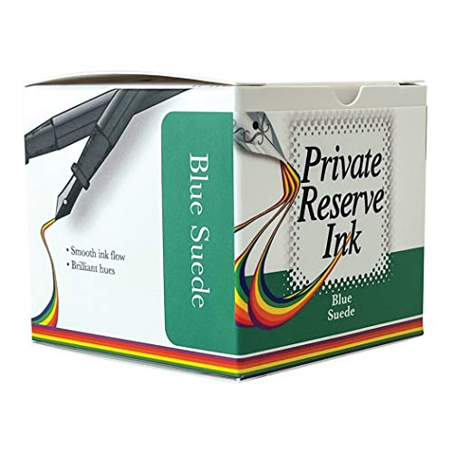Private Reserve Premium Fountain Pen Ink, 60ml Bottle, Blue Suede | Premium fountain pen ink with smooth flow, rich color, and reliable everyday writing performance. - color: Blue Suede