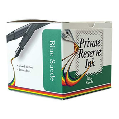 Private Reserve Premium Fountain Pen Ink, 60ml Bottle, Blue Suede | Premium fountain pen ink with smooth flow, rich color, and reliable everyday writing performance. - color: Blue Suede