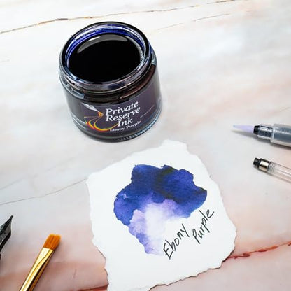 Private Reserve Premium Fountain Pen Ink, 60ml Bottle, Ebony Purple | Premium fountain pen ink with smooth flow, rich color, and reliable everyday writing performance. - color: Ebony Purple