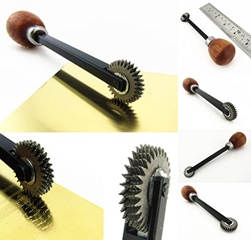 6pcs Printmaking Woodcut Copperplate Resin Board Engrave Etching Print Leathercraft Embossing Carve Roulette Wheel Tool Set