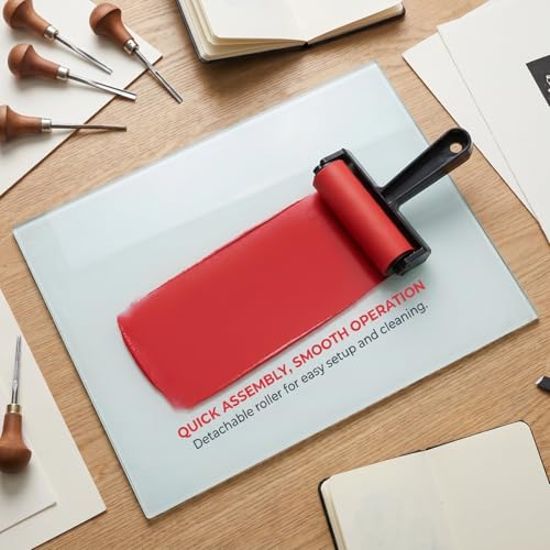 Ciieeo 2 Pack Printmaking Brayer Rollers - 4.9 inch Smooth Surface Ink Roller with Ergonomic Handle | Versatile Stamping Tool for Block Printing Painting and Glue Application