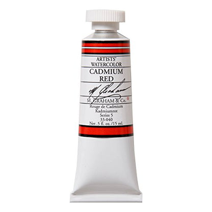 M. Graham 1/2-Ounce Tube Watercolor Paint, Cadmium Red (33-040) - color: Cadmium Red, style: .5 oz. (15 ml)