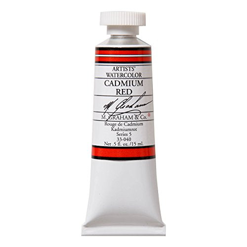 M. Graham 1/2-Ounce Tube Watercolor Paint, Cadmium Red (33-040) - color: Cadmium Red, style: .5 oz. (15 ml)