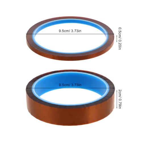 BESTonZON 2pcs Polyimide Heat Resistant Tape 5mmx35m Strong Adhesion and Heat Proof Protection for Electronic Repairs and 3D Printing Applications High Temperature Insulation Tape