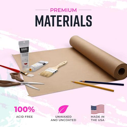 Bryco Goods (Pack of 2) Brown Kraft Packing Paper Rolls - 18" x 100' (1200”) - Moving Supplies, Gift Wrapping, Arts & Crafts, Bulletin Board Paper - Made in The USA - color: Brown, size: 18" x 100' (2-Pack)