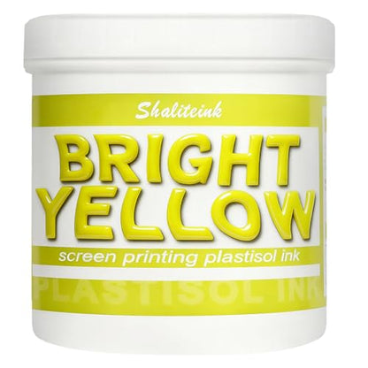 Shaliteink® Screen Printing Plastisol Ink Bright Yellow - Highly Opaque Screen Printing Ink for Cotton, Polyester and Other Fabrics (16oz.) - color: Bright Yellow, size: 16 fl oz