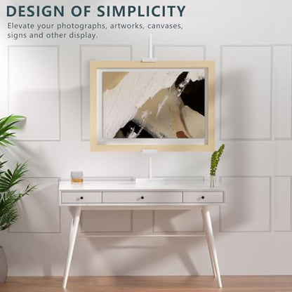 Adjustable Tabletop Picture Frame Stand - Up to 29" Height, Frame Holder Stand Table Easels for Display, Metal Standing Easel Display Stand for Picture Frames, Artwork, Canvas (White) - color: White