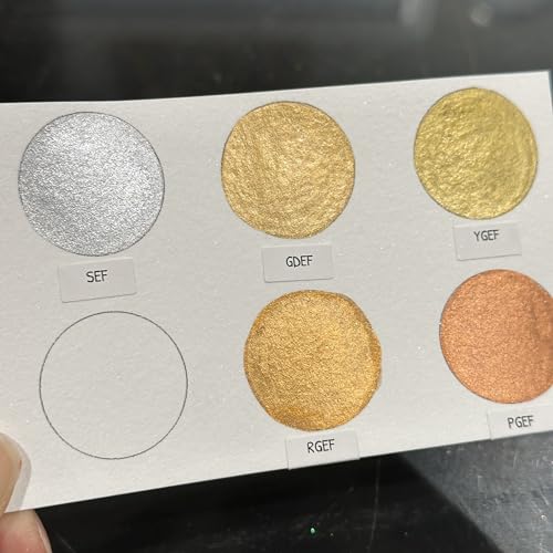 IUILE Handmade Watercolor Paints - Extra Fine Metallic Chrome Half Pan Set (5 colors) - color: Extra Fine Chrome