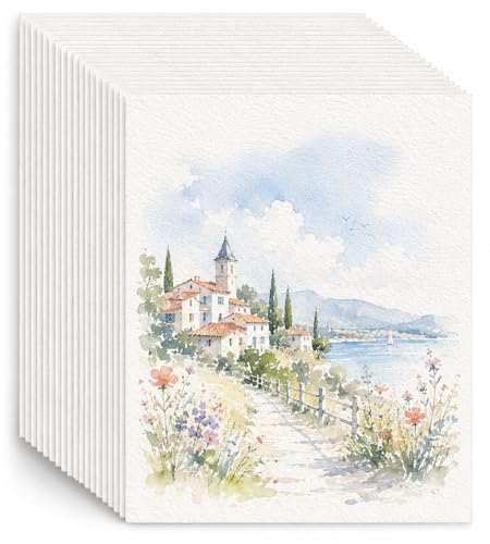 Fyess 120 Sheets Watercolor Paper Bulk, 5x7 Inch Cold Press Drawing Paper for Kids Adults Beginners, 160 GSM Thick Art Paper for Watercolor, Colored Pencils, Crayons, Sketching, DIY Cards & Classroom
