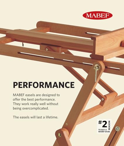 Mabef M/14 Table Easel, Oiled Beechwood Desktop Easel, Indoor Use for Oil, Acrylic & Pastel, Supports up to 5 1/2 lbs - style: Adjustable