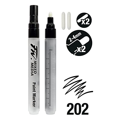 Daler Rowney FW Mixed Media Empty Paint Markers, 2 Set, Medium 2-4mm Round Nibs (D160320202) - style: 2-4MM Round, Marker