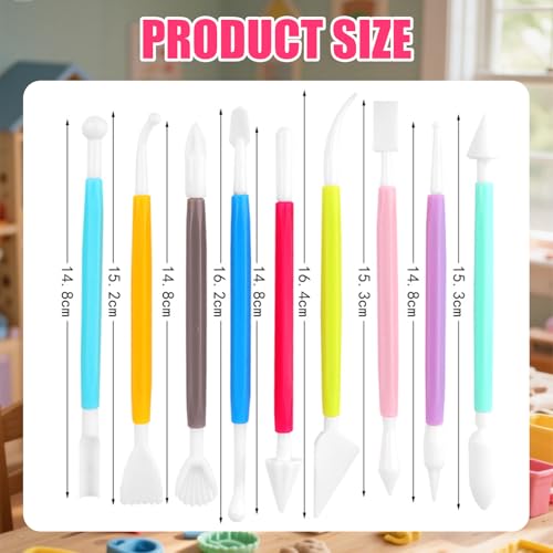 Basic Polymer Clay Tools, Clay Sculpting Tools Acrylic Roller Pin, Clear Rectangle Sheet Press Board, Double-Ended Pottery Carving Set for Beginner (26) - size: 26