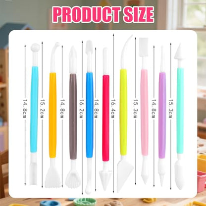 Basic Polymer Clay Tools, Clay Sculpting Tools Acrylic Roller Pin, Clear Rectangle Sheet Press Board, Double-Ended Pottery Carving Set for Beginner (26) - size: 26