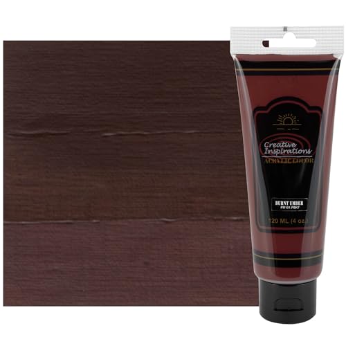 Creative Inspirations Acrylic Paint - Burnt Umber - 120 mL Tube - Smooth & Creamy Consistency, Vibrant Pigmentation, Great Coverage for Artists - Clean Up with Soap & Water - color: Burnt Umber, size: 4.06 Fl Oz (Pack of 1)