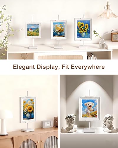 Adjustable Tabletop Easel Stand, Picture Easels for Display Up to 17" H, White Metal Picture Frame Holder Stand Table for Art, Photo (1 Pack) - color: White 1Pack