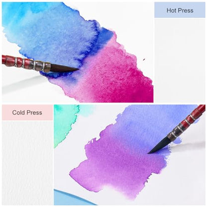 Lightwish Square Watercolor Journal,100% Cotton,300gsm/140lb,Acid-Free,24 Sheets Cold Press Watecolor Sketchbook for Artists Adults Students,6.29 * 6.29 Inches(Purple Sunset) - color: Purple Sunset