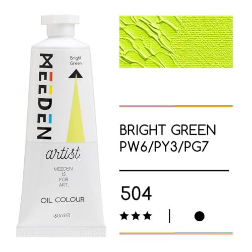MEEDEN Artist Grade Oil Paint: Bright Green - 60ml/2oz Tube - Professional Art Paints for Canvas Painting - color: Bright Green, size: 2 Fl Oz (Pack of 1)