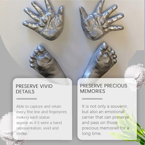 Babys Hand and Foot Casting Kit, Hand Sculpture Kit Couple, Hands Mold Powder Model Making Kits, Plaster Statue Molding Kits, 3D Mold Maker, for Crafts Memorial Thanksgiving Adults Children
