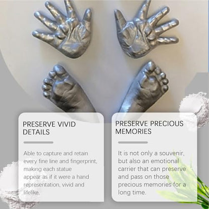 Babys Hand and Foot Casting Kit, Hand Sculpture Kit Couple, Hands Mold Powder Model Making Kits, Plaster Statue Molding Kits, 3D Mold Maker, for Crafts Memorial Thanksgiving Adults Children