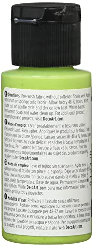 DecoArt SoSoft Fabric Acrylics Paint, 1-Ounce, Yellow/Green - color: Yellow-green