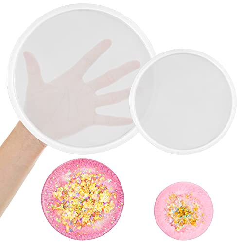 2 PCS Thickened Coaster Resin Mold, 7.5 Inches & 5.5 Inches Silicone Mold for Epoxy Resin Casting, DIY Coasters, Bowl Mats, Candle Holders, Home Decoration - color: 2PCS Coaster Molds