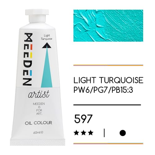 MEEDEN Artist Grade Oil Paint: Light Turquoise - 60ml/2oz Tube - Professional Art Paints for Canvas Painting - color: Light Turquoise - New Color, style: 60ml/2oz