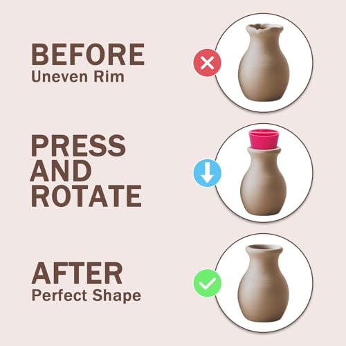 ZENFUN 3 Packs Rim Cone Pottery Tool, 3 Sizes Ceramic Rim Shaper Cone, 3D Printed Pottery Tool Fixing Rims for Potters Clay Artists Beginners (XS,S,M)