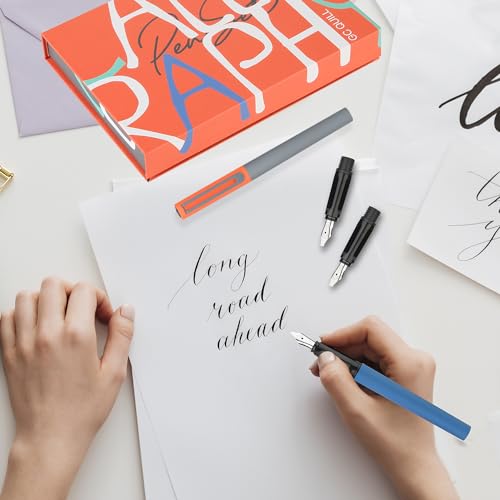 Calligraphy Fountain Pen Set - 5 Different Nibs and 18 Ink Cartridges, Calligraphy Set for Beginners - MU-20