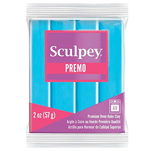 Sculpey Premo™ Polymer Oven-Bake Clay, Turquoise, Non Toxic, 2 oz. bar, Great for jewelry making, holiday, DIY, mixed media and home décor projects. Premium clay perfect for clayers and artists. - color: Turquoise