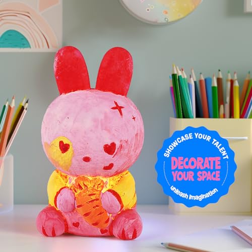 LAOESE Paint Your Own Bunny Lamp Kit, Art Supplies Painting Kits for Kids, Arts and Crafts for Kids Ages 8-12, Bunny Toys Girls Boys Birthday Gifts for Kids Ages 3 4 5 6 7 8 9 10 11 12+ - style: Bunny