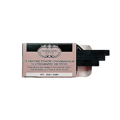 Lefranc Bourgeois Charbonnel Professional Litho Crayons No2 Medium Hard, Set of 12 - style: Litho Crayons No2 Medium Hard, Set of 12
