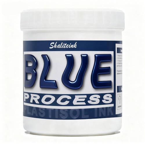 Shaliteink® Screen Printing Plastisol Ink Process Blue - Highly Opaque Screen Printing Ink for Cotton, Polyester and Other Fabrics (32oz.) - color: Process Blue, size: 32 fl oz