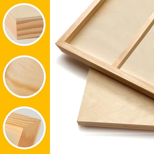 Falling in Art 2 Pack Unfinished Wooden Canvas Panels, 18x24 Gallery Birch Wood Panels Kit, 1 1/2" Deep Art Cradle Boards for Acrylic Painting, Pouring and Burning - size: 18*24 2 Pack